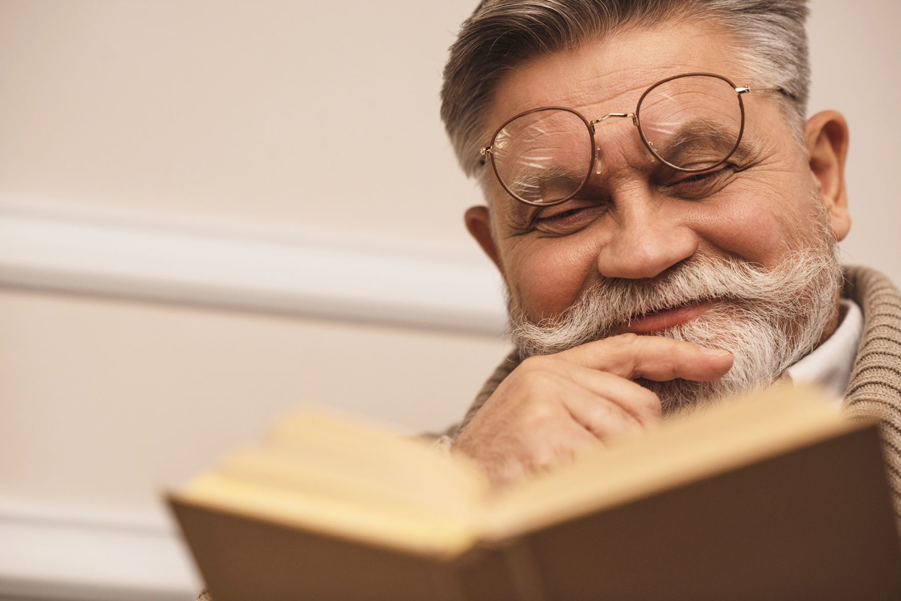older man reading